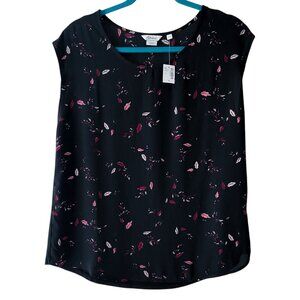 Reitmans NWT Women's Floral Print Short Sleeve Blouse Size Medium